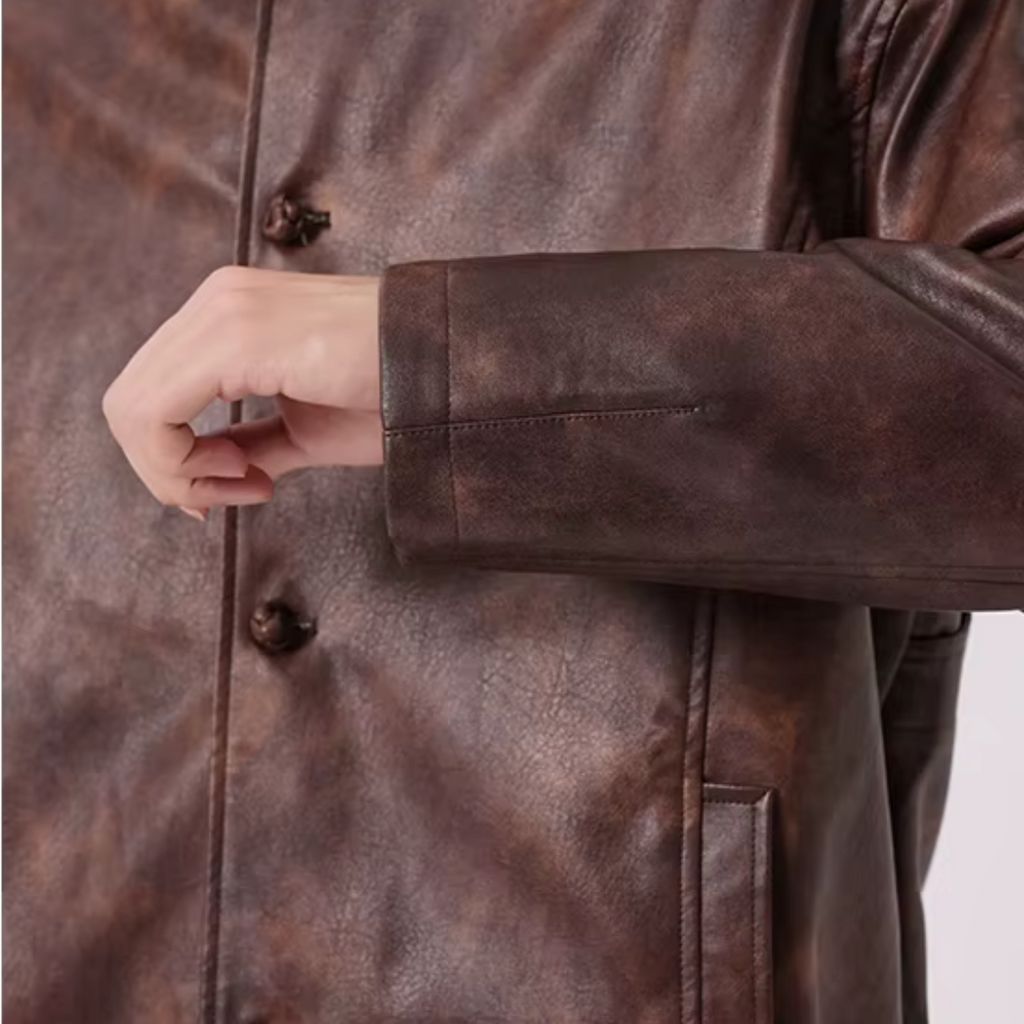 Revel Vintage Washed Leather Coat
