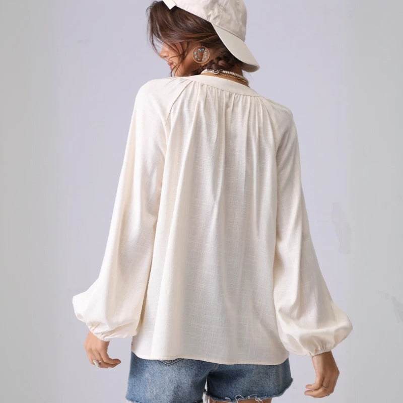 AMANDA LINEN BLOUSE
