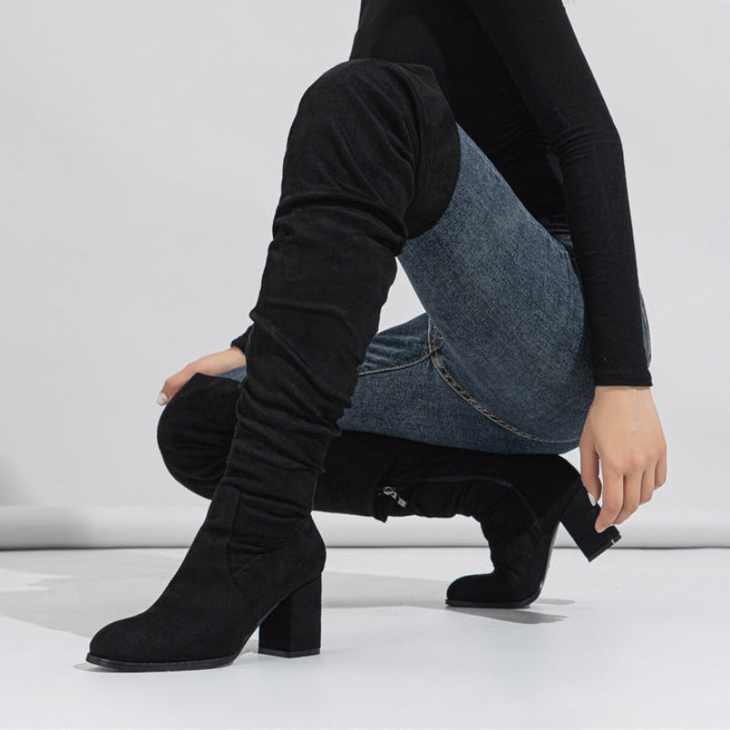 BECKY OVERKNEE SUEDE BOOTS