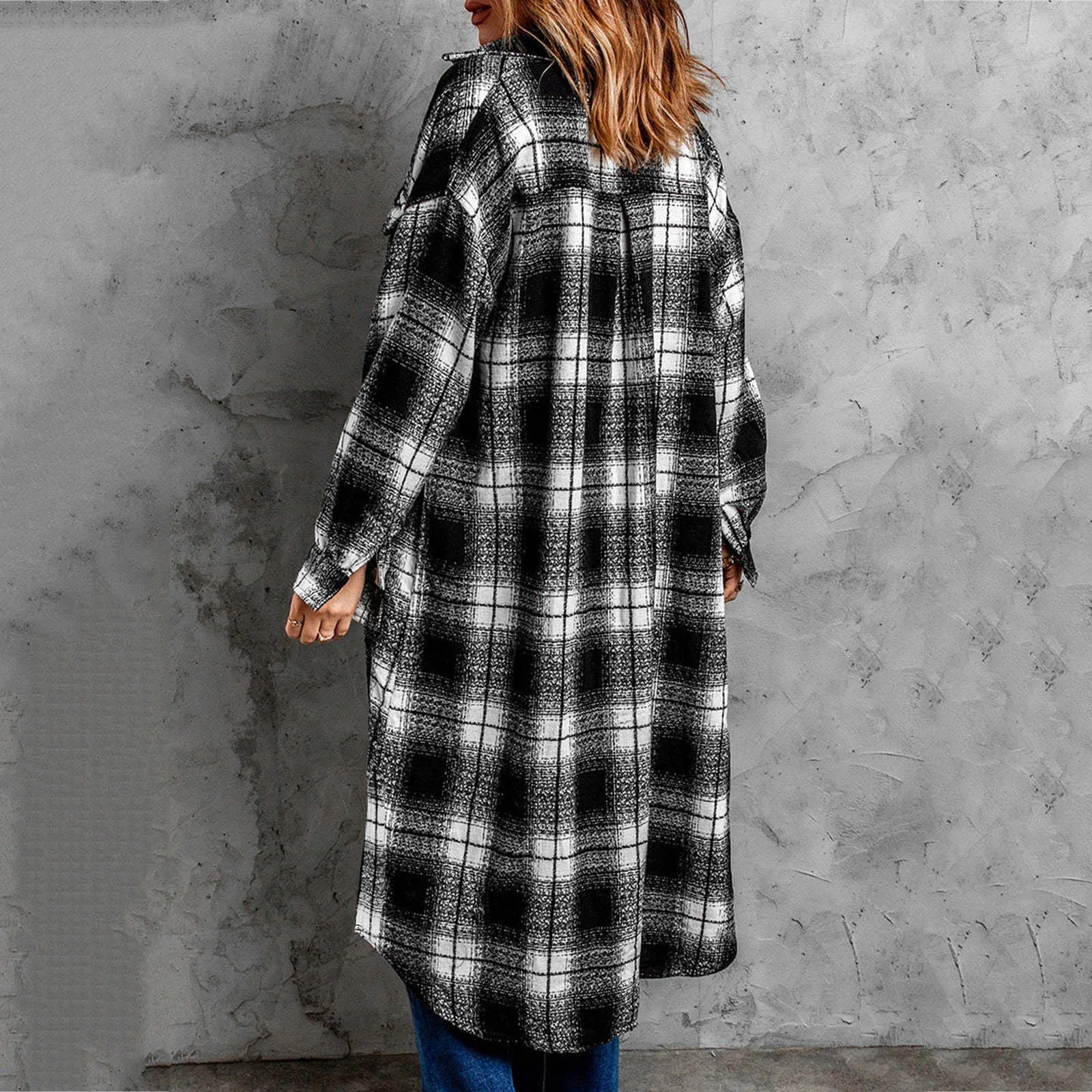 Edith Plaid Longline Coat