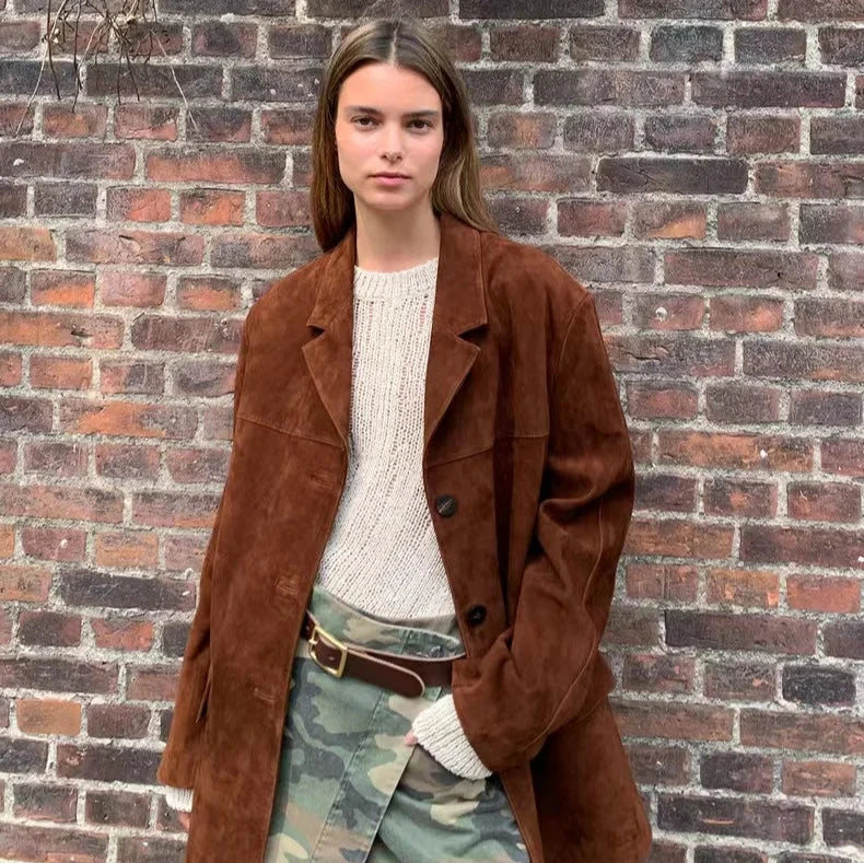 Staccato Wildleder-Trenchcoat