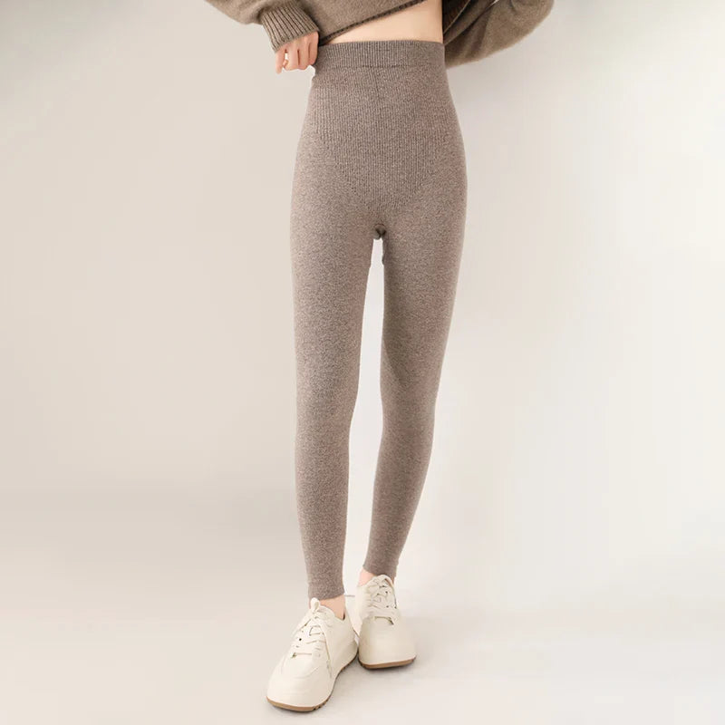 Leggings aus reinem Komfort-Kaschmir-Strick