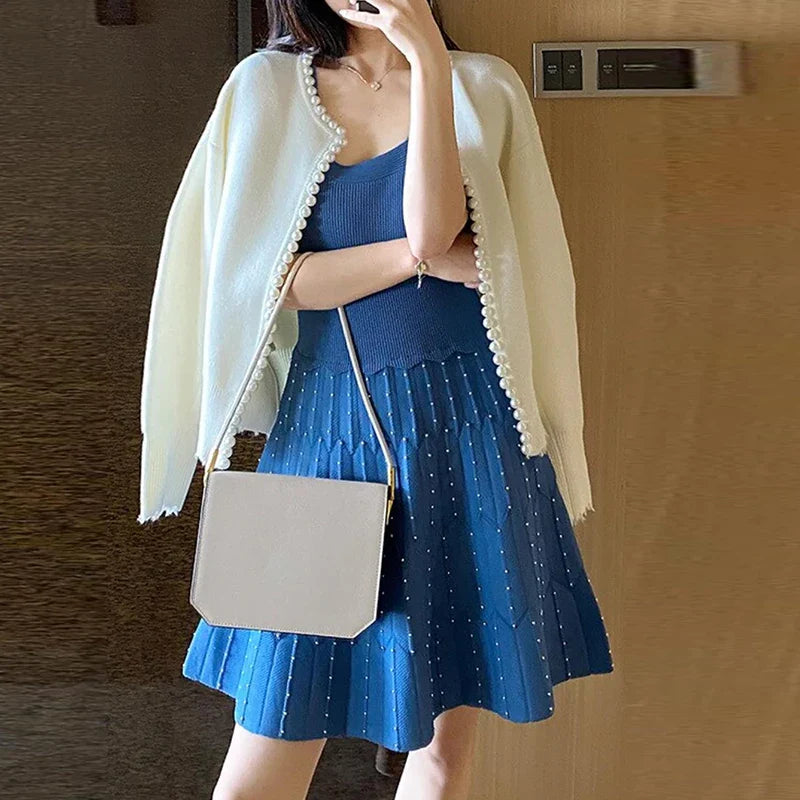 Marga Strickjacke mit Perlenfutter