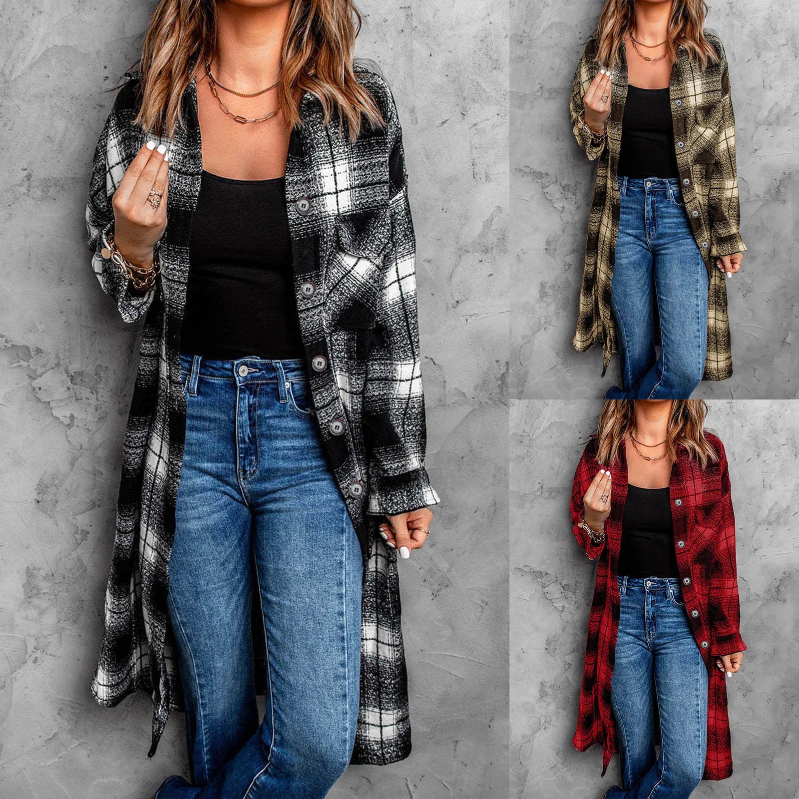 Edith Plaid Longline Coat