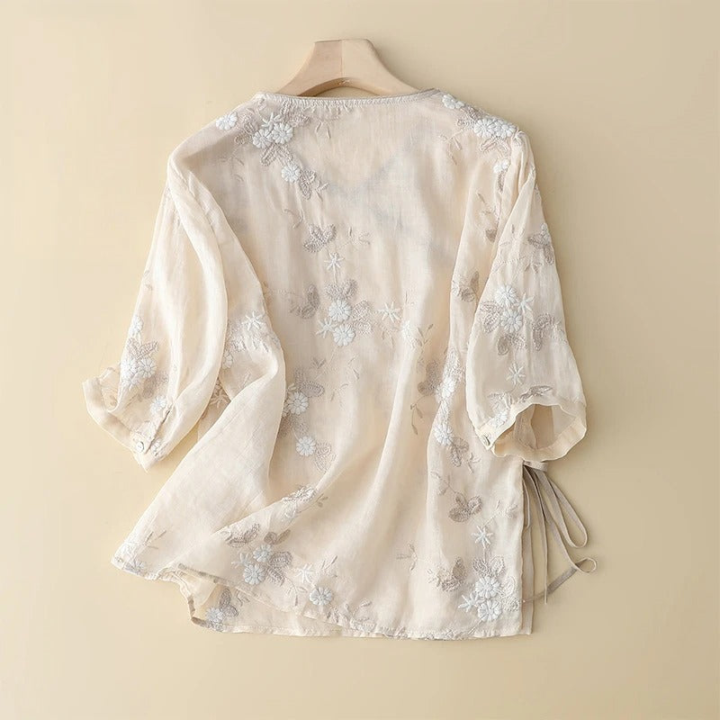 ALINA LINEN BLOUSE