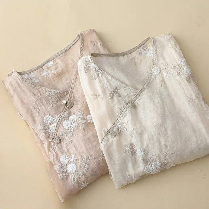 ALINA LINEN BLOUSE
