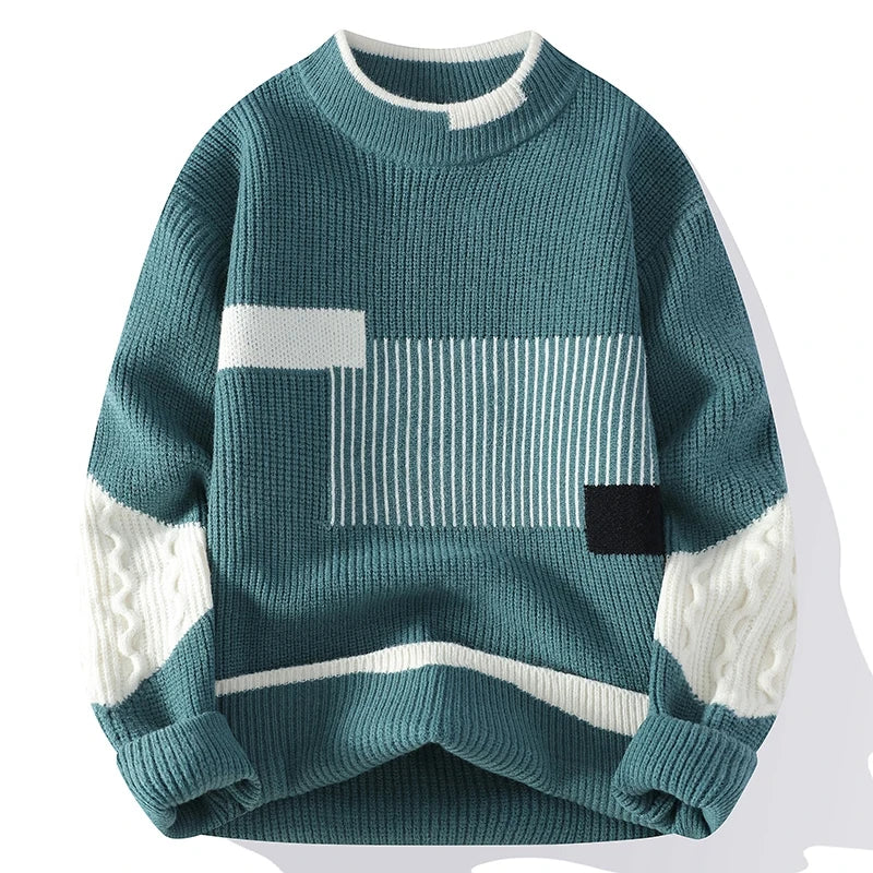 Marzen Patchwork Knit Pullover